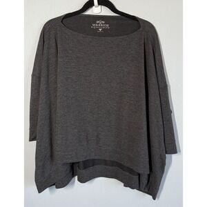 Danica Patrick Warrior Super Soft Pullover Sweater Top Women L Gray Cocoon Shrug